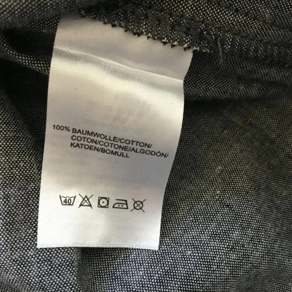 Jobeline  100% Cotton Single Front Pocket Grey Shirt SZ 2 - Picture 4 of 4